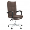 Silla de oficina reclinable cuero sintético marrón 2