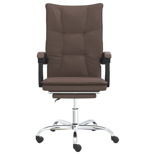 Silla de oficina reclinable cuero sintético marrón M 3