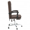 Silla de oficina reclinable cuero sintético marrón 4