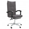 Silla de oficina reclinable cuero sintético gris 2