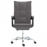 Silla de oficina reclinable cuero sintético gris 3