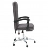 Silla de oficina reclinable cuero sintético gris 4