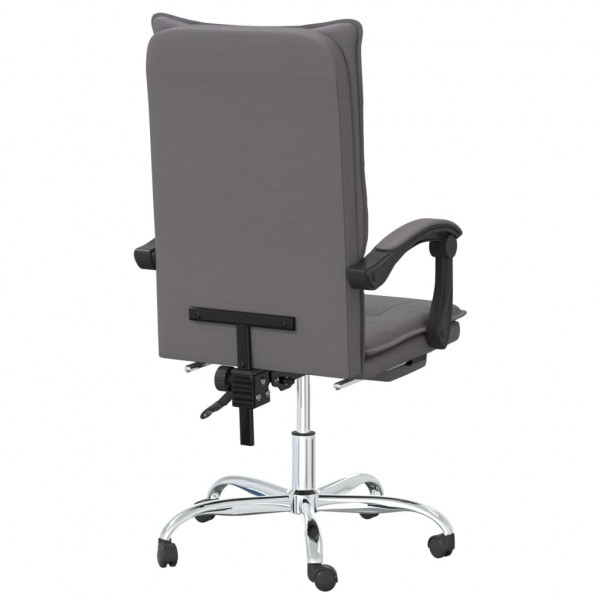 Silla de oficina reclinable cuero sintético gris M 5