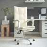 Silla de oficina reclinable cuero sintético crema 1