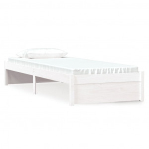 Estrutura cama pequena solteiro 75x190 cm madeira maciça branco H