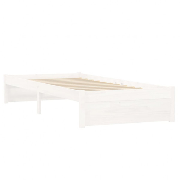 Estrutura cama pequena solteiro 75x190 cm madeira maciça branco M 4