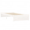 Estructura de cama individual madera maciza blanca 75x190 cm 4