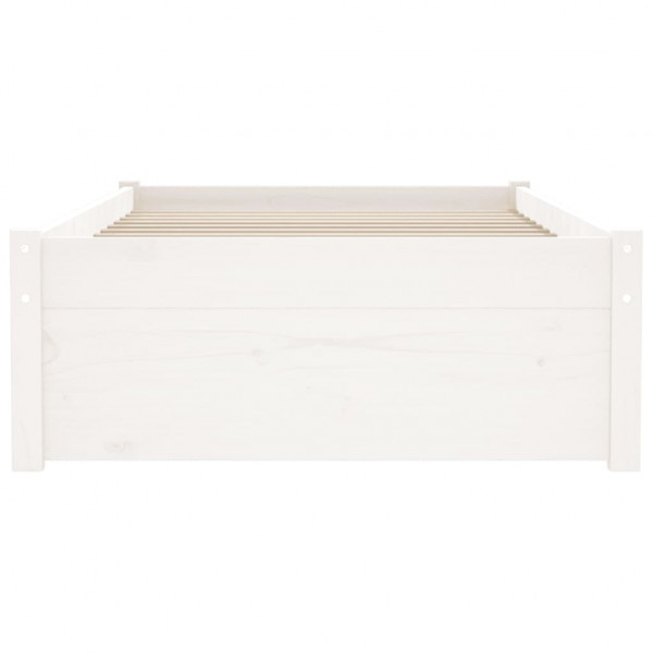 Estrutura cama pequena solteiro 75x190 cm madeira maciça branco M 5
