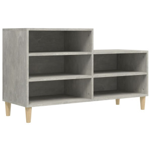 Mueble zapatero madera contrachapada gris hormigón 102x36x60 cm H