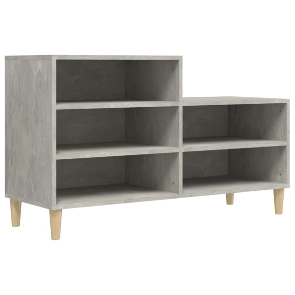 Mueble zapatero madera contrachapada gris hormigón 102x36x60 cm M 2