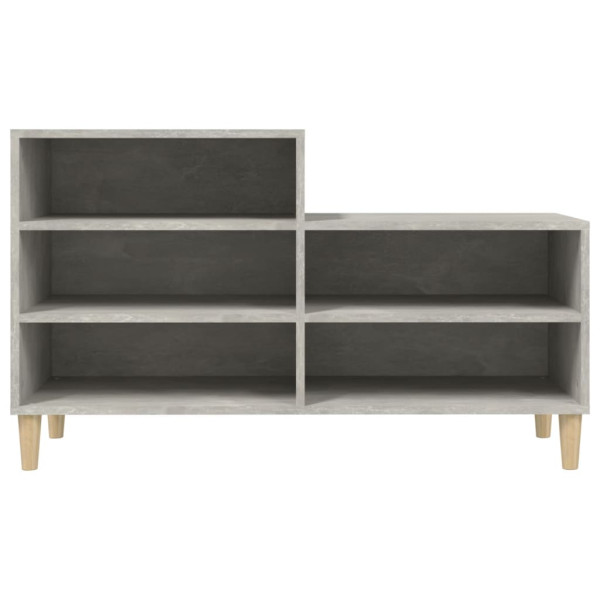 Mueble zapatero madera contrachapada gris hormigón 102x36x60 cm M 5