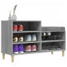 Mueble zapatero madera contrachapada gris Sonoma 102x36x60 cm 4