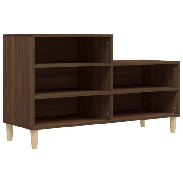 Mueble zapatero madera contrachapada roble marrón 102x36x60 cm M 2