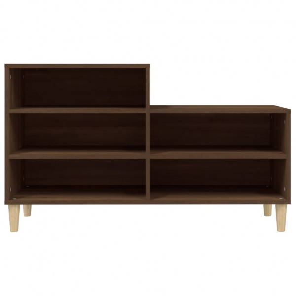 Mueble zapatero madera contrachapada roble marrón 102x36x60 cm M 5