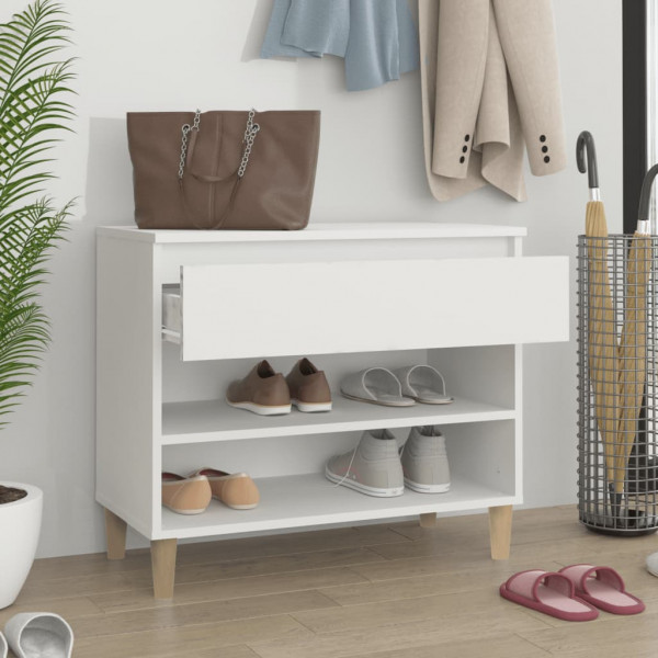 Mueble zapatero madera contrachapada blanco 70x36x60 cm M 3