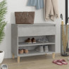 Mueble zapatero madera contrachapada gris hormigón 70x36x60 cm 1