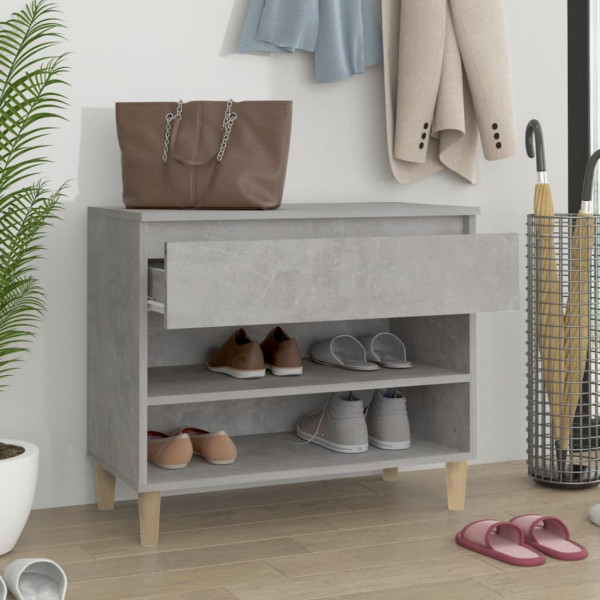 Mueble zapatero madera contrachapada gris hormigón 70x36x60 cm M 3