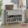 Mueble zapatero madera contrachapada gris hormigón 70x36x60 cm 3