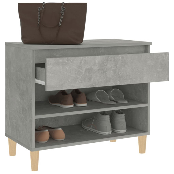 Mueble zapatero madera contrachapada gris hormigón 70x36x60 cm M 5