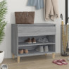 Mueble zapatero madera contrachapada gris Sonoma 70x36x60 cm 1
