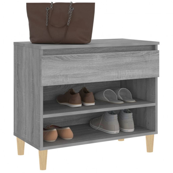Mueble zapatero madera contrachapada gris Sonoma 70x36x60 cm M 4