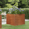 Canteiro de jardim 100x100x77 cm aço corten cor enferrujado 1