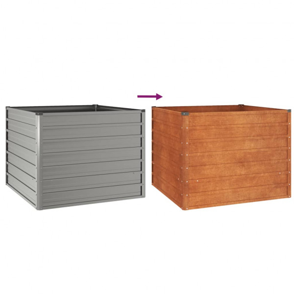 Canteiro de jardim 100x100x77 cm aço corten cor enferrujado M 5