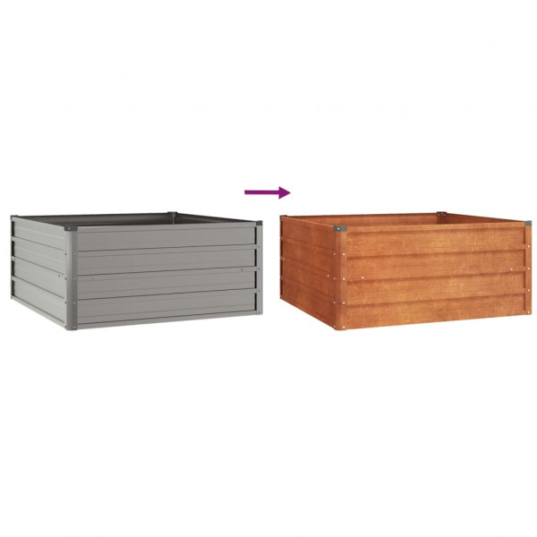 Canteiro de jardim 100x100x45 cm aço corten cor enferrujado M 5