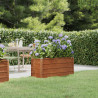 Canteiro de jardim 100x40x45 cm aço corten cor enferrujado 1