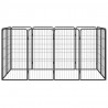 Parque p/ cães c/ 12 painéis 50x100 cm aço revestido a pó preto 2