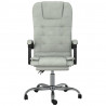 Silla de oficina reclinable con masaje terciopelo gris claro 3