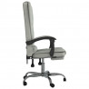 Silla de oficina reclinable con masaje terciopelo gris claro 4
