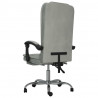 Silla de oficina reclinable con masaje terciopelo gris claro 5