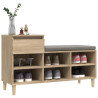 Mueble zapatero madera contrachapada roble Sonoma 102x36x60 cm 4
