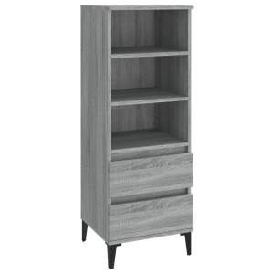 Aparador alto madera contrachapada gris Sonoma 40x36x110 cm H