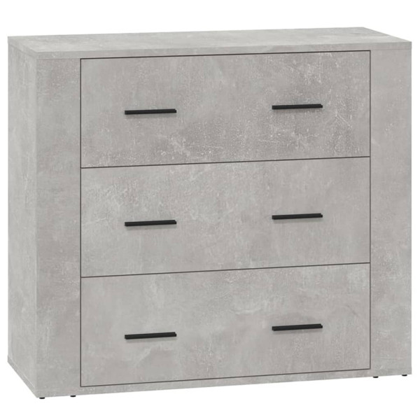 Aparador de madera contrachapada gris hormigón 80x33x70 cm M 2