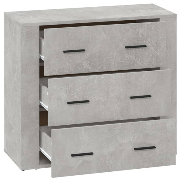 Aparador de madera contrachapada gris hormigón 80x33x70 cm M 4