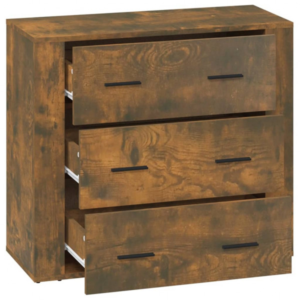 Aparador madera contrachapada color roble ahumado 80x33x70 cm M 4