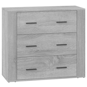 Aparador de madera contrachapada gris Sonoma 80x33x70 cm H