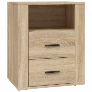 Mesita de noche madera contrachapada roble sonoma 50x36x60 cm H