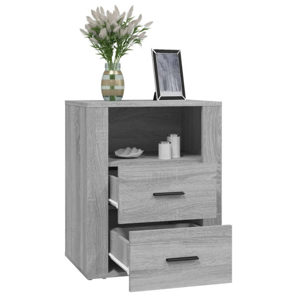 Mesita de noche madera contrachapada gris Sonoma 50x36x60 cm M 5