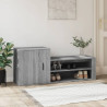 Mueble zapatero madera contrachapada gris Sonoma 130x35x54 cm 1