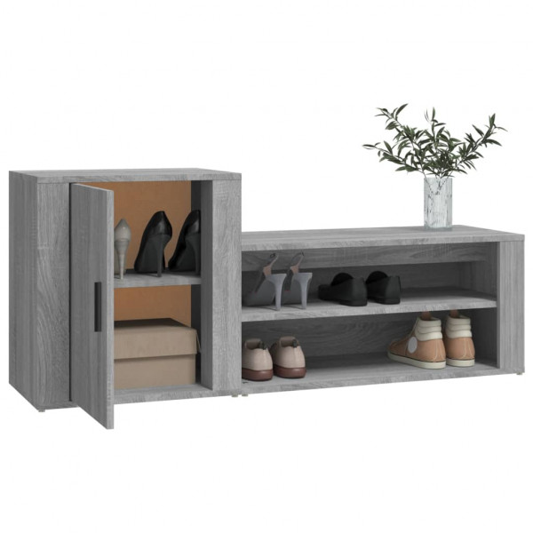 Mueble zapatero madera contrachapada gris Sonoma 130x35x54 cm M 4