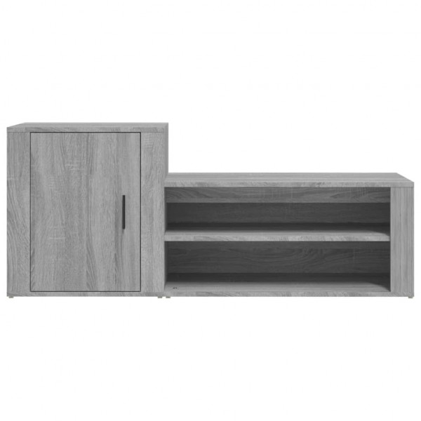 Mueble zapatero madera contrachapada gris Sonoma 130x35x54 cm M 5