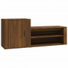Mueble zapatero madera contrachapada roble marrón 130x35x54 cm 2