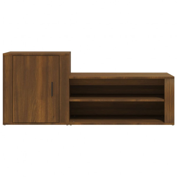 Mueble zapatero madera contrachapada roble marrón 130x35x54 cm M 5