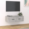 Mueble de TV colgante madera gris hormigón 80x36x25 cm 1