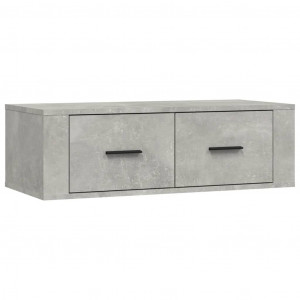 Mueble de TV colgante madera gris hormigón 80x36x25 cm H