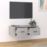 Mueble de TV colgante madera gris hormigón 80x36x25 cm 3