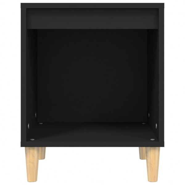 Mesita de noche madera contrachapada negro 40x35x50 cm M 5